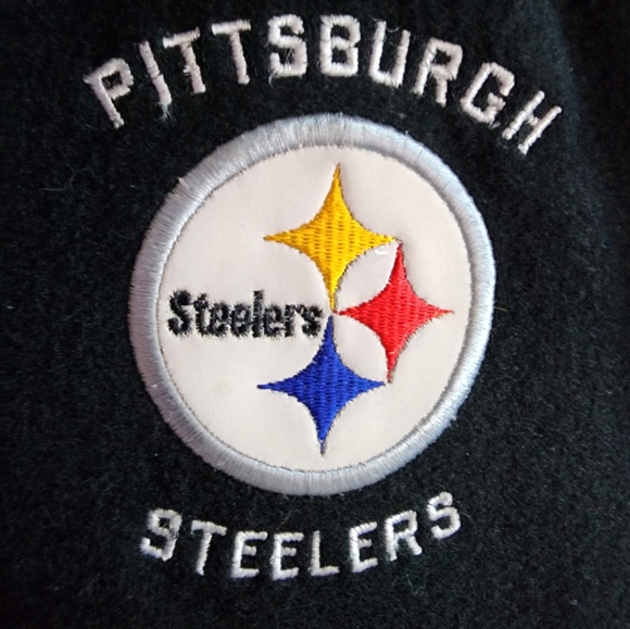 Men's Steelers REVERSIBLE Vintage Jeff Hamilton Jacket Wool/Leather Black XL - Picture 3 of 9